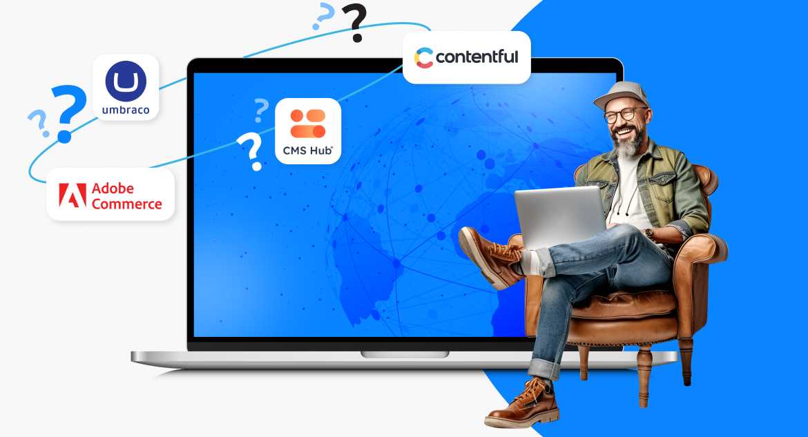 man-sitting-with-laptop-and-contemplating-which-enterprise-CMS-he-should-choose.