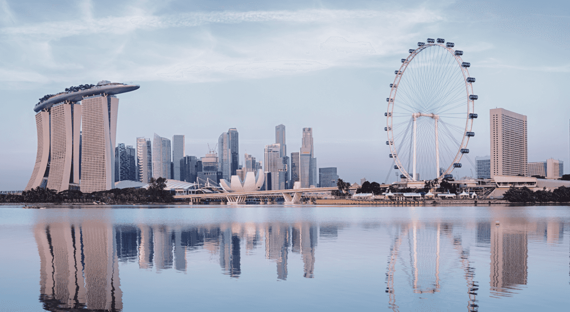 Skyscrapers with a Ferris wheel