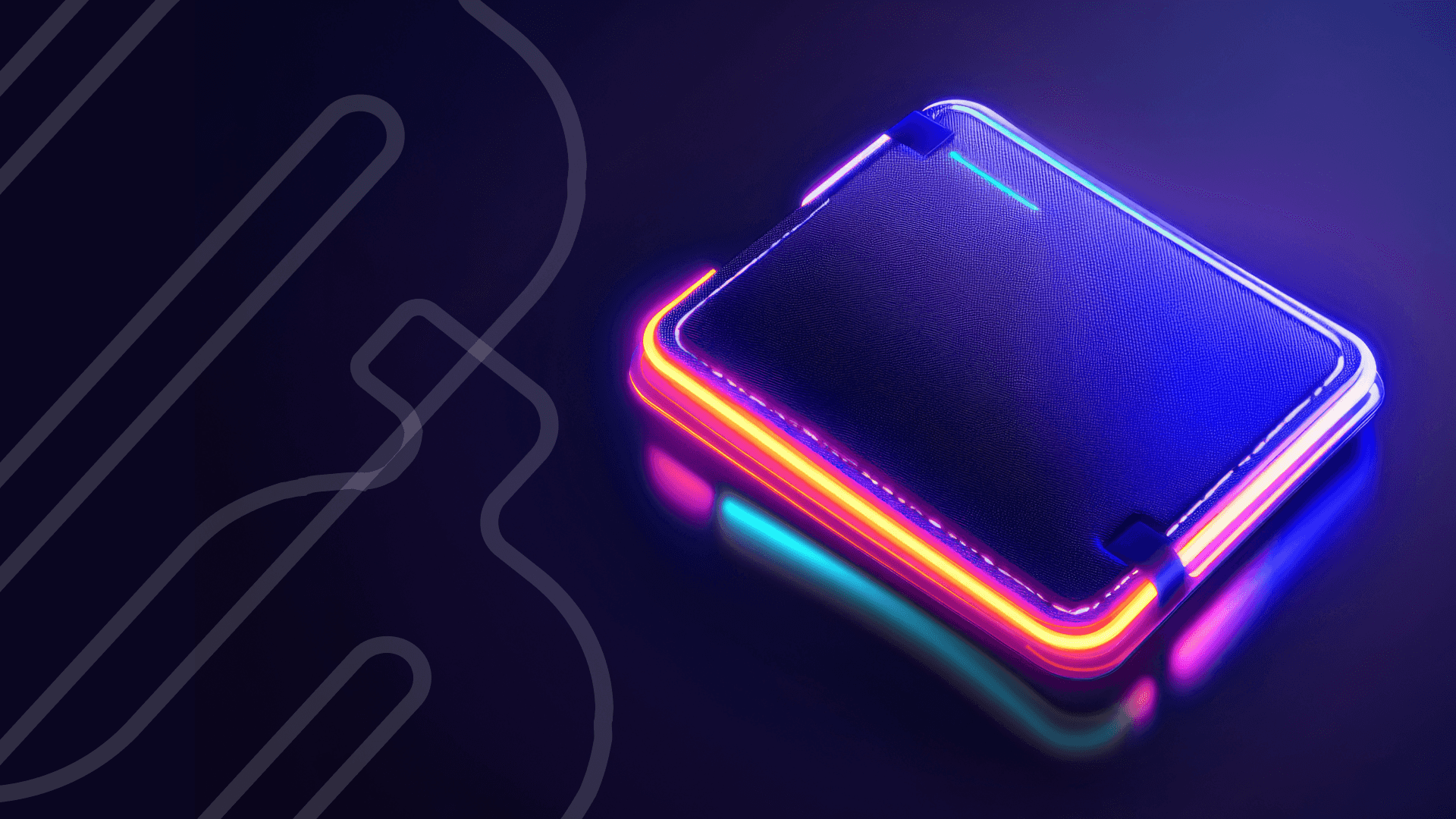 A futuristic digital wallet with neon glow representing secure and compliant fintech infrastructure
