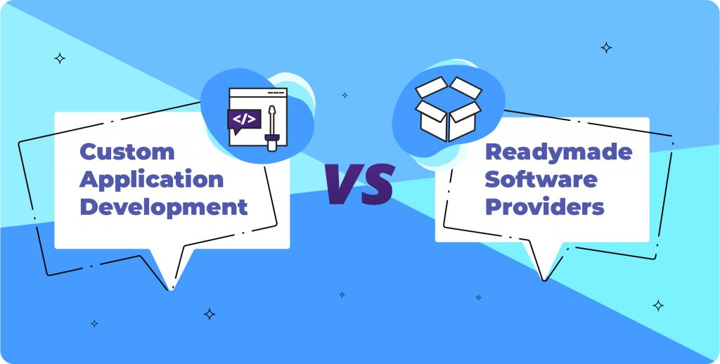 custom app development company vs readymade software title pic