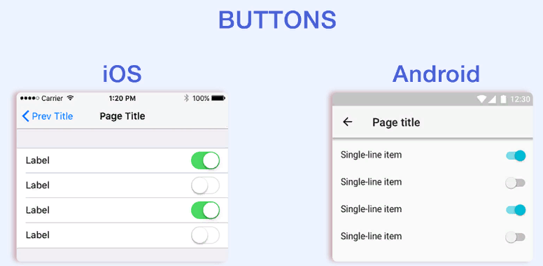 app buttons