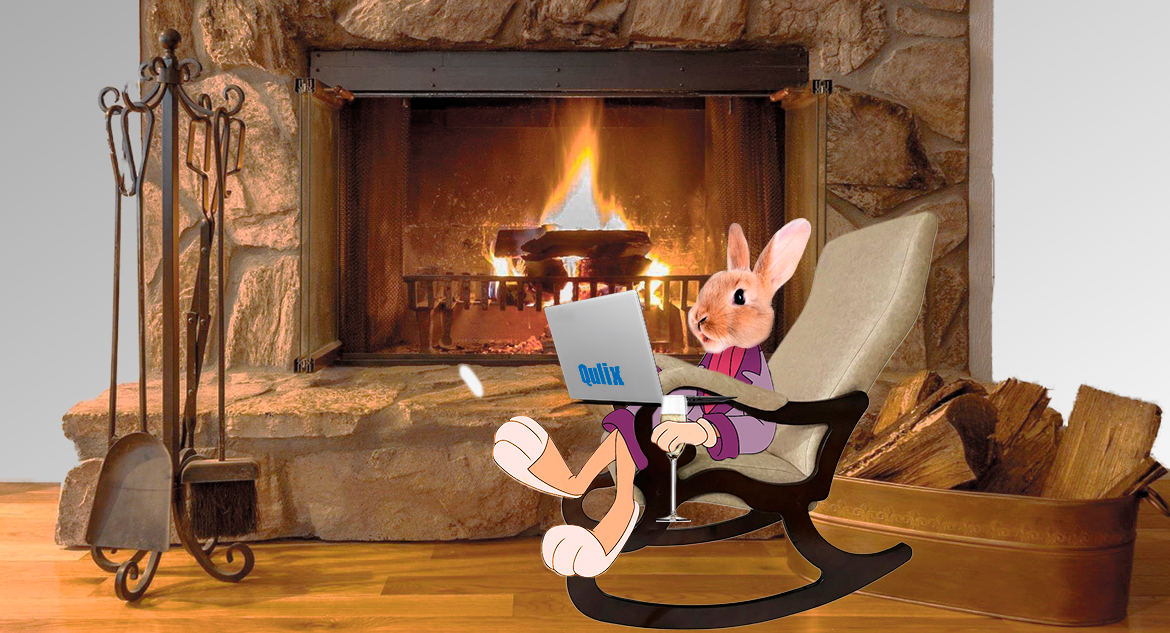 rabbit sits next to fireplace and enjoys fintech platform as a service
