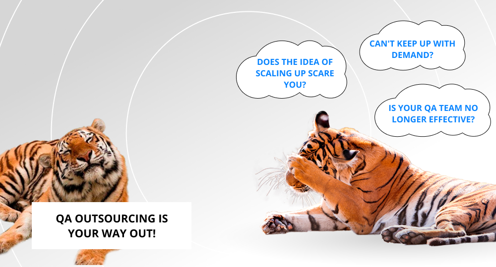Tiger worrying that it can't cope with pressure at work, second tiger advising outsourcing