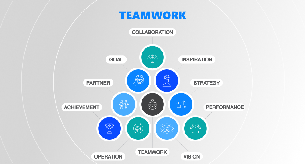 infographic of the parts of a team