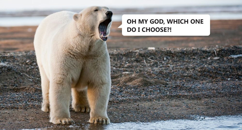 Polar bear screams.