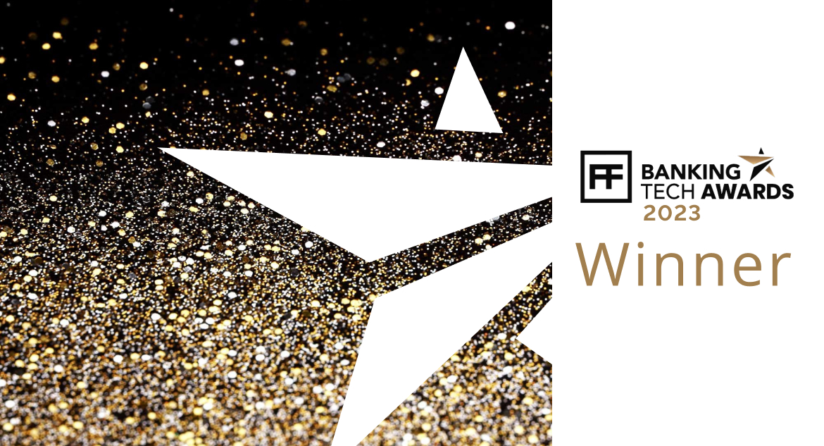 Winner banner for the banking tech awards 2023