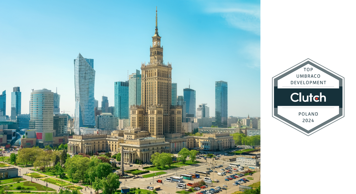 Warsaw city centre with skyscrapers in the background