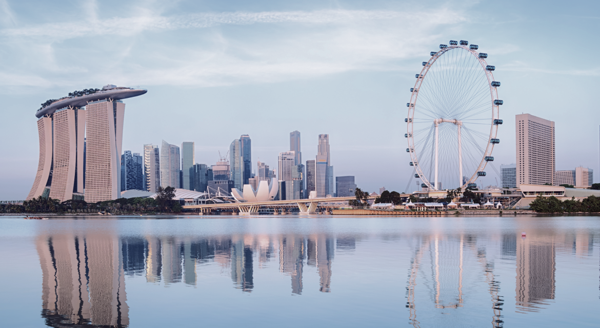 Skyscrapers with a Ferris wheel