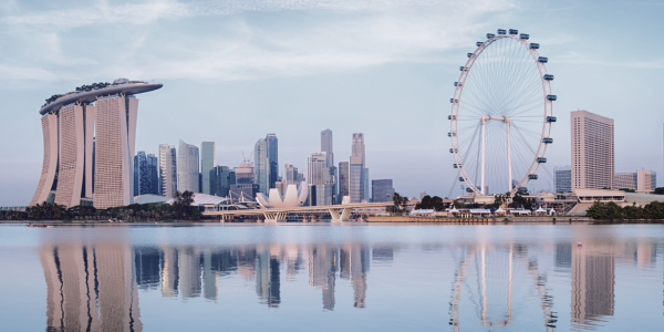 Skyscrapers with a Ferris wheel